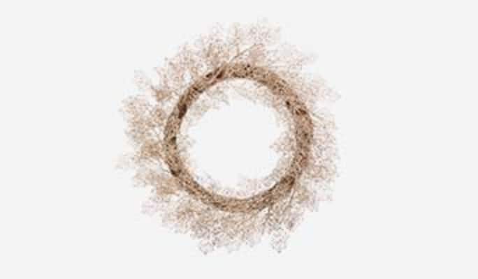 Couronne à feuilles étincelantes CANVAS, collection dorée, 24 po
