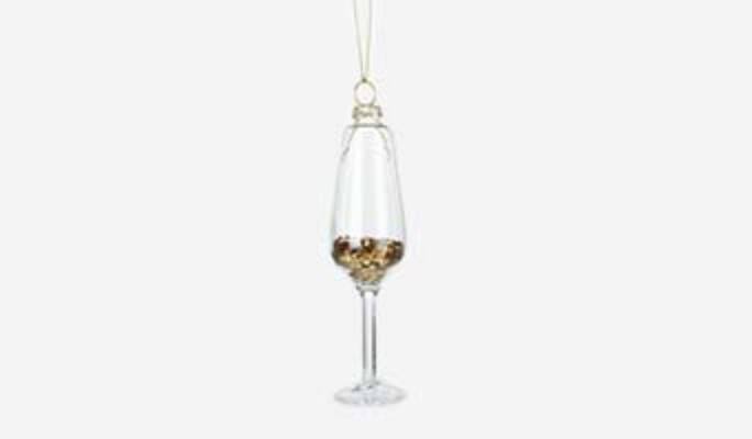 CANVAS Gold champagne glass ornament