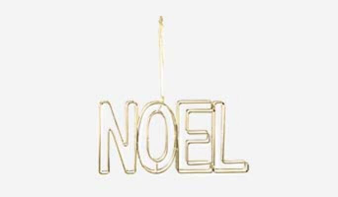 CANVAS Gold noel wire sign ornament