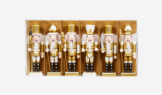 Figurines casse-noisette CANVAS, collection dorée, paq. 6