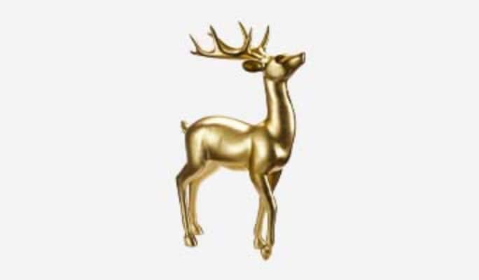 CANVAS Gold standing deer