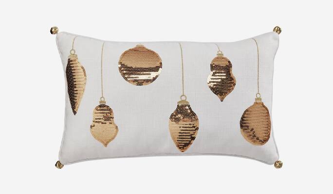 CANVAS Gold sequin cushion