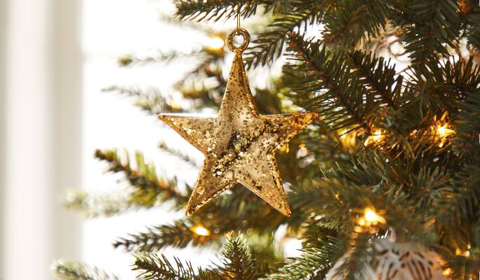 Gold foil star ornament