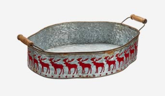 Plateau galvanisé à motif de cerf CANVAS