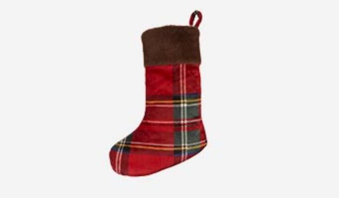 CANVAS Red plaid stocking