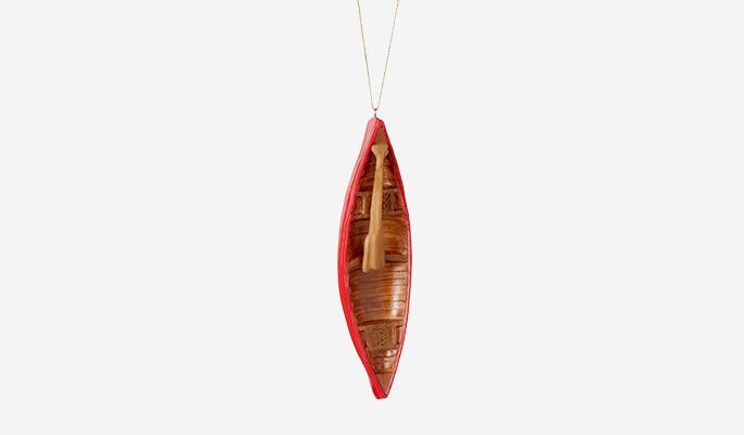 Ornement canot en résine CANVAS Collection rouge
