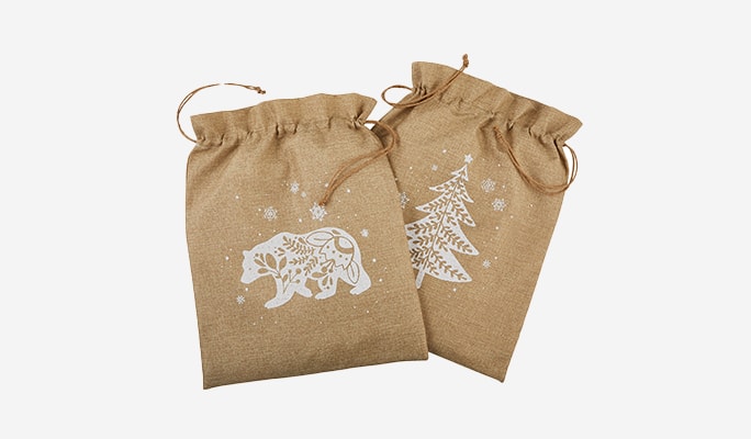 CANVAS Thoughtfully Sourced reusable burlap gift bags, 2-pk