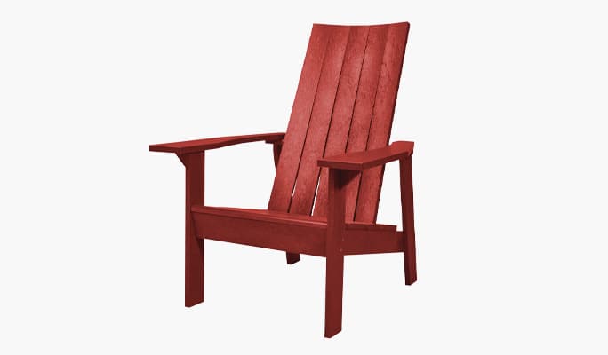 Arrowhead red plastic Adirondack chair