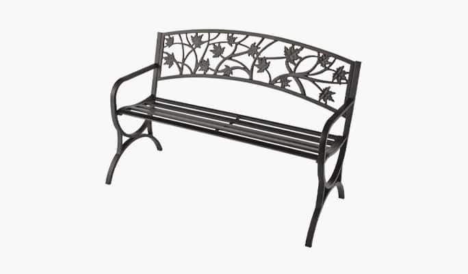 Maple leaf steel frame garden bench