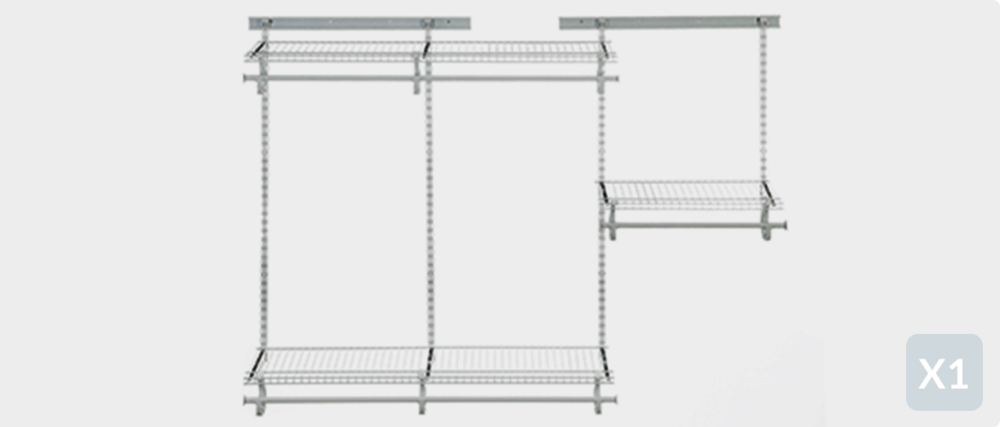 Shelf Track Closet Kit, White, 4-ft-6-ft