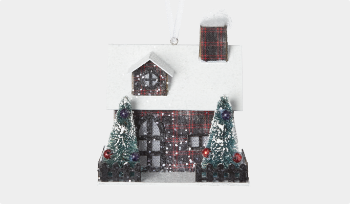 CANVAS Countryside light up plaid house