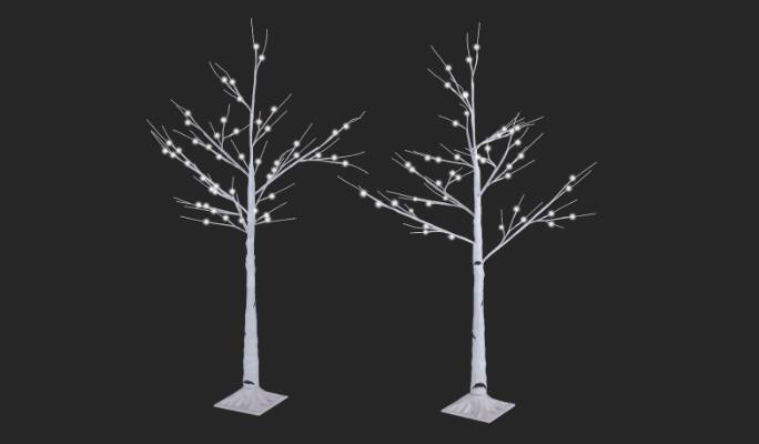 CANVAS Birch Tree, warm white, 4-ft, 2-pk