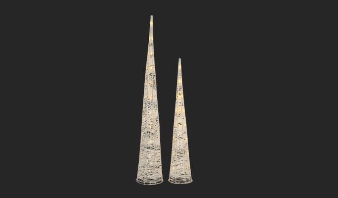 CANVAS LED Glitter Cone Trees, assorted, 2-pk