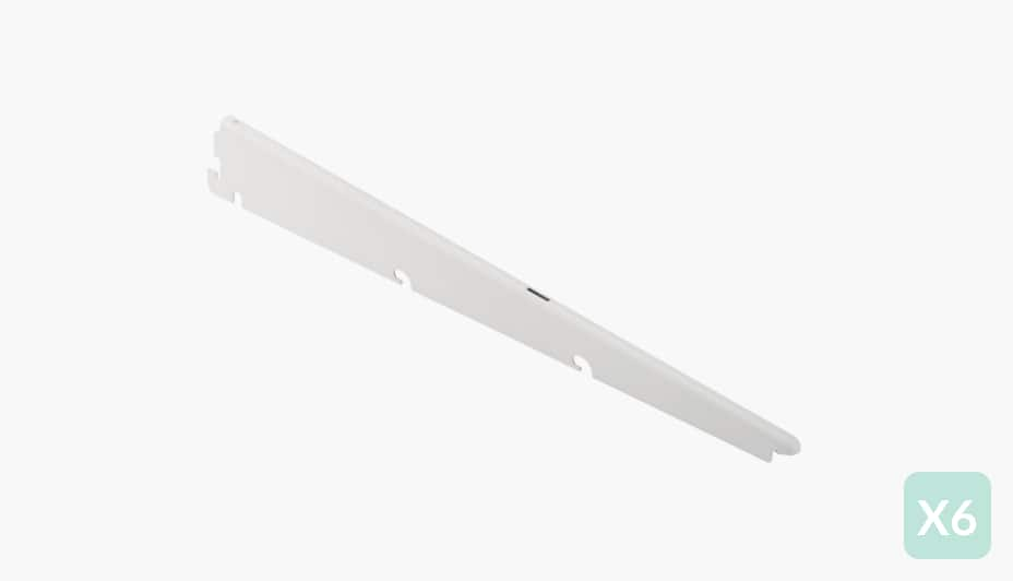 type A Double Track S-32 Wire Shelf Bracket, White, 17-in