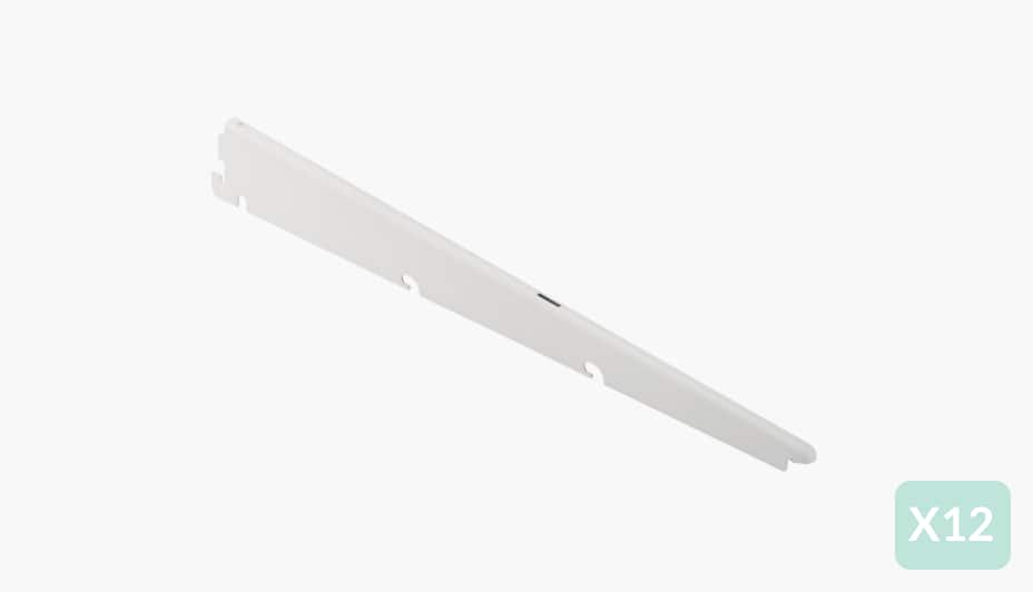 type A Double Track S-32 Wire Shelf Bracket, White, 17-in