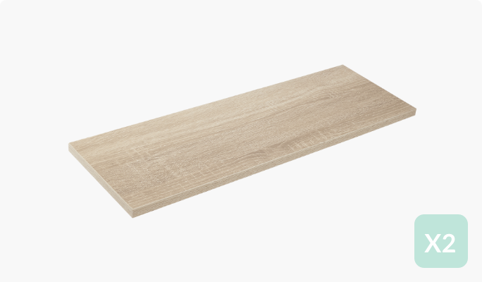 type A Floating Wall Shelf Board, Oak Sonoma Finish, 16 x 35-in 