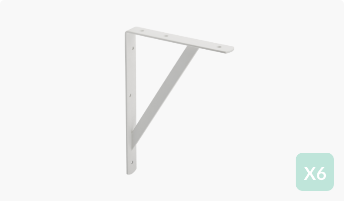 type A Heavy-Duty Shelf Bracket, White, 8 x 12-in