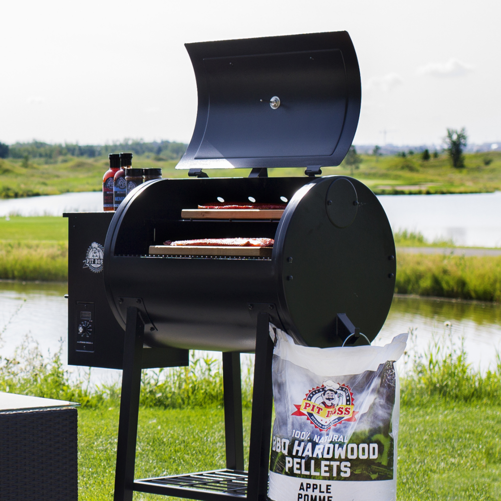 Pit Boss® 700FB Series Pellet Grill set up outside. 