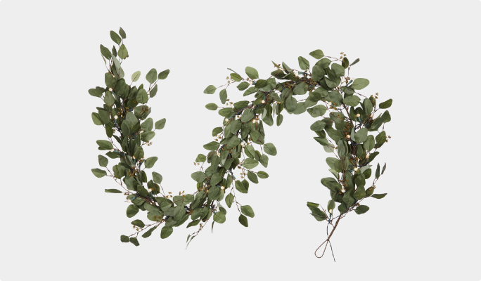 Guirlande d’eucalyptus CANVAS Collection argentée, 9 pi