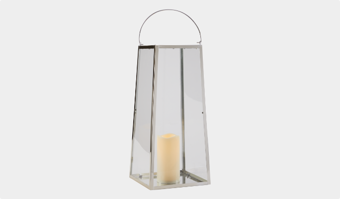 Lanterne CANVAS Collection argentée, 18 po