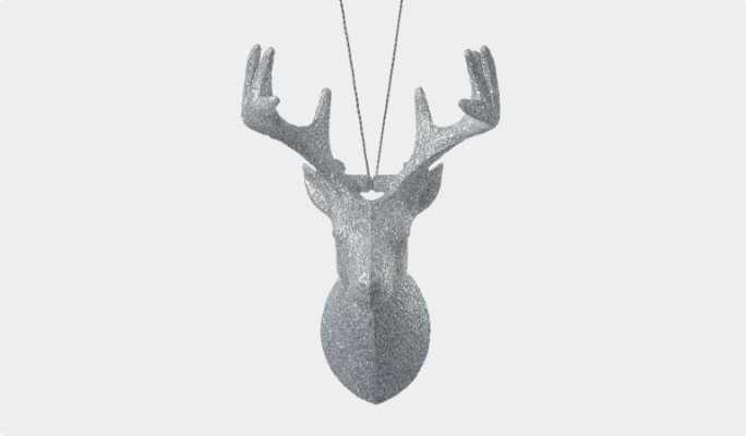 Tête de cerf scintillante CANVAS Collection argentée