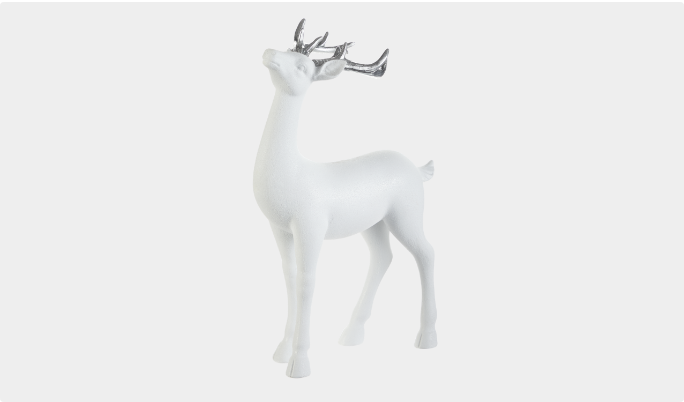 Renne scintillant argent debout For Living