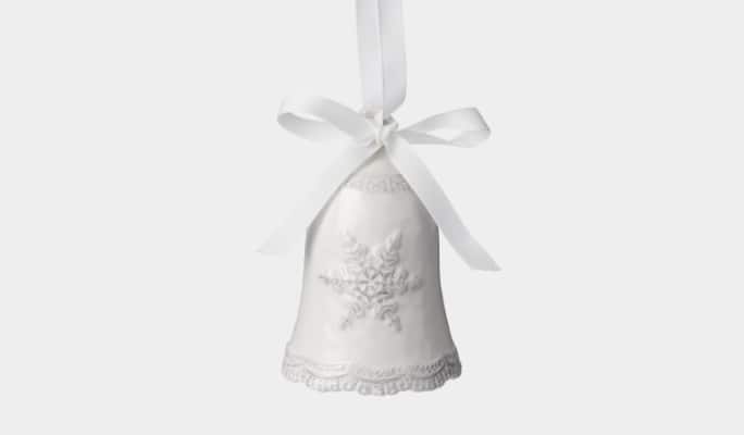 CANVAS White ceramic bell ornament 