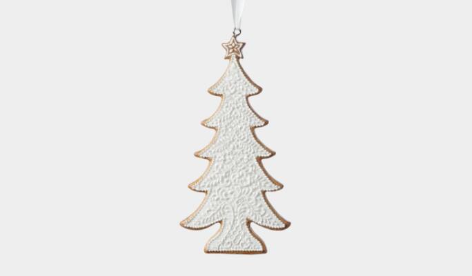 CANVAS White resin glass tree ornament 