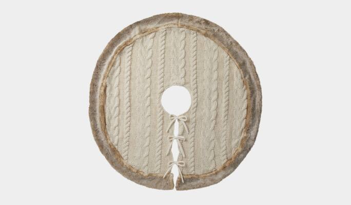 CANVAS White oat cable knit tree skirt