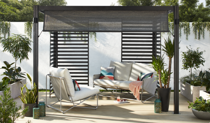 CANVAS Horizon Cocoon and Relax configuration set up with the CANVAS Banks Sofa Set.