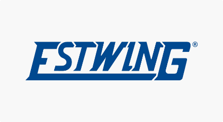 Le logo Estwing : le mot « Estwing » avec le bas de la lettre « E » allongée comme un trait de soulignement.