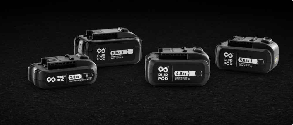 PWR POD COMPACT, MID, and MAX batteries.