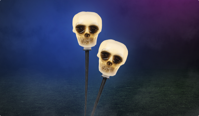 LED skull stakes