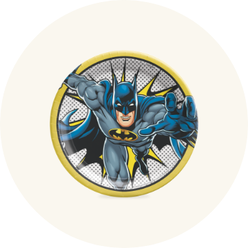 Paper plate with Batman print
