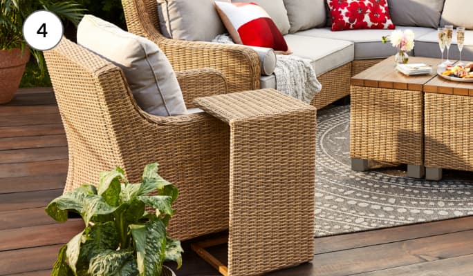 Coordinating C-side table & Armchair that’s perfect for entertaining.