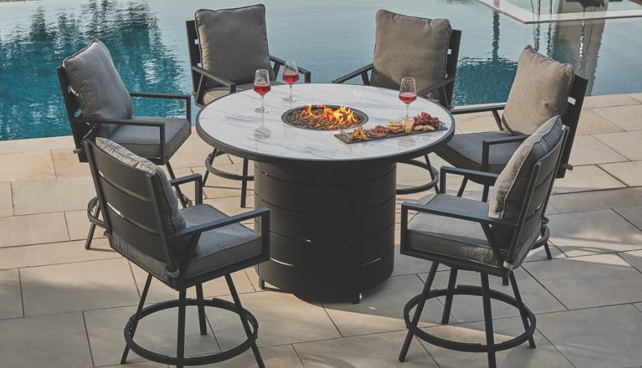 CANVAS Albion Marble Top Fire Dining Set