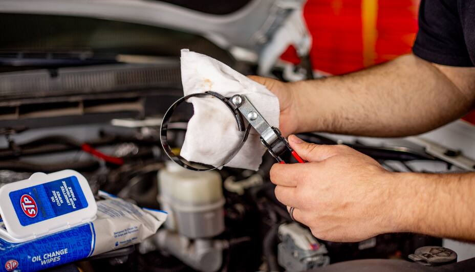 Mechanic working on vehicle