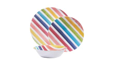 A striped For Living Dinner Set