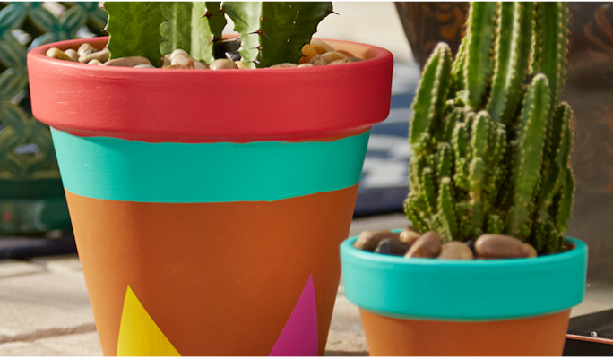 How to paint terra cotta clay planters  
