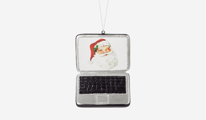 Ornement ordinateur portable Père Noël CANVAS