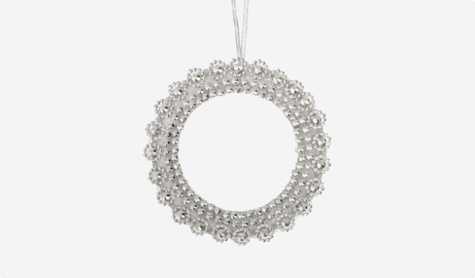  CANVAS Silver Jewel Wreath Ornament 