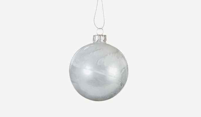  CANVAS Silver Marble Ball Ornament