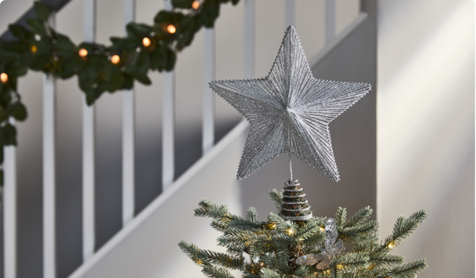 Étoile scintillante 3D pour cime d’arbre de Noël CANVAS