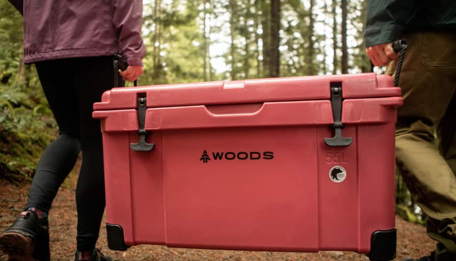 Woods red roto-moulded cooler, 55-L