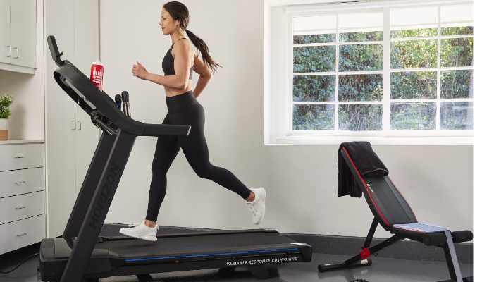 Person running on treadmill  
