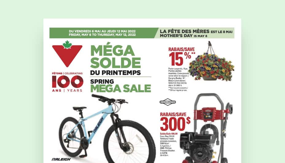 Première page de la circulaire de Canadian Tire