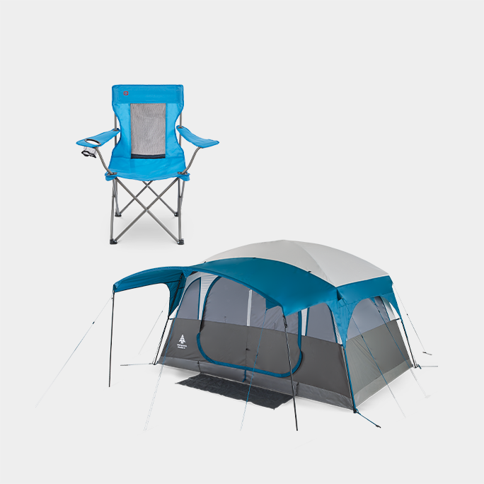 Klondike Cabin Tent with Canopy, 6-Person  Outbound Folding Chair