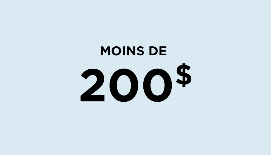 Moins de 200 $