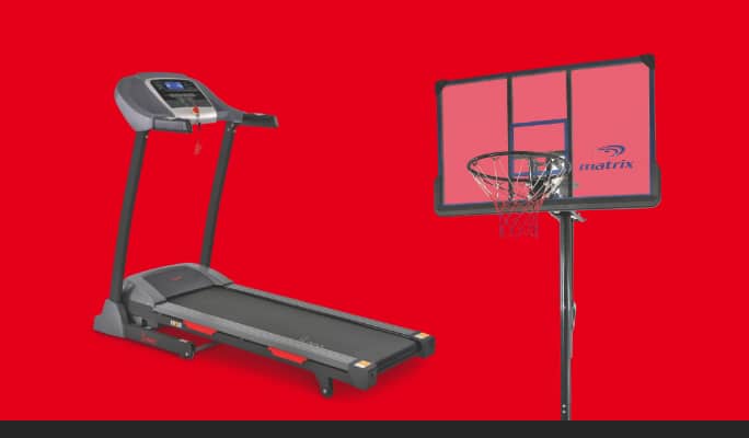 SunnyHealth TM100 Folding Treadmill  Matrix Basketball System