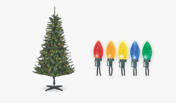 FOR LIVING 6.5' Inglis Pre-lit Tree,  NOMA  C9 LED Christmas lights
